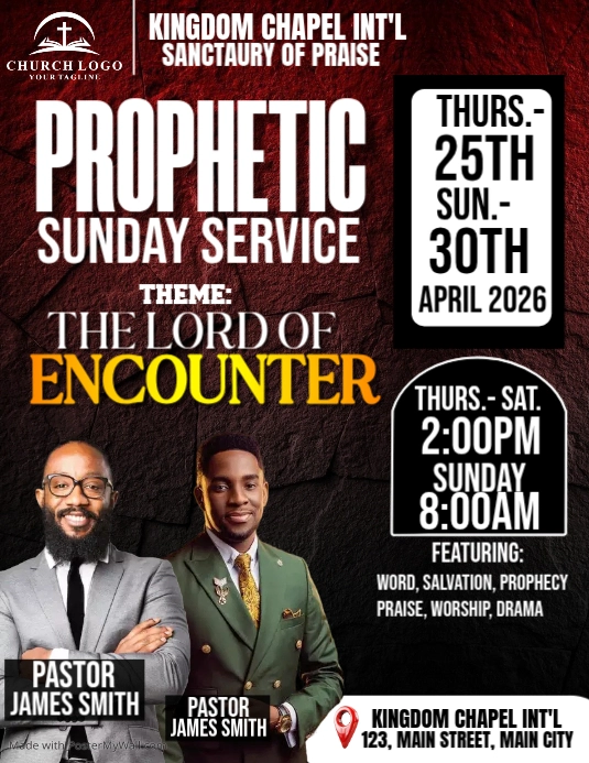 Prophetic Sunday Service Flyers Template | PosterMyWall
