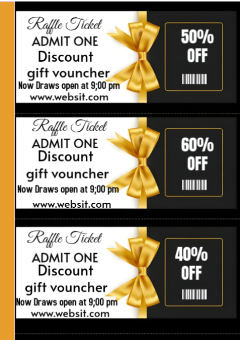 Black Raffle Ticket A2 Template | PosterMyWall
