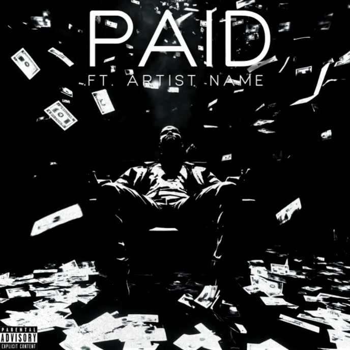 Black Professional Rap Album Cover, Money Cash Album Cover Template ...