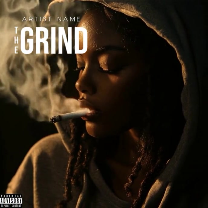 Black Professional Rap Album Cover, Woman Smoking Album Cover Template ...