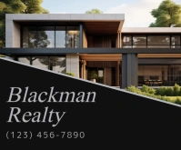 Black Professional Real Estate Flyer Design Medium Rectangle template