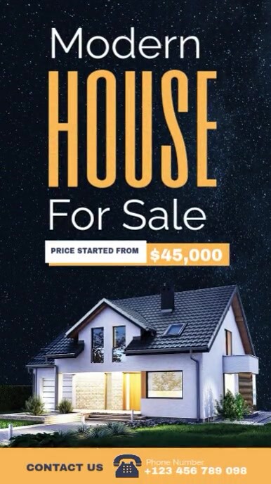 Black Professional Real Estate House Sale Design Template  Instagram Story