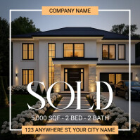 Black Real Estate Sale Instagram Post Template