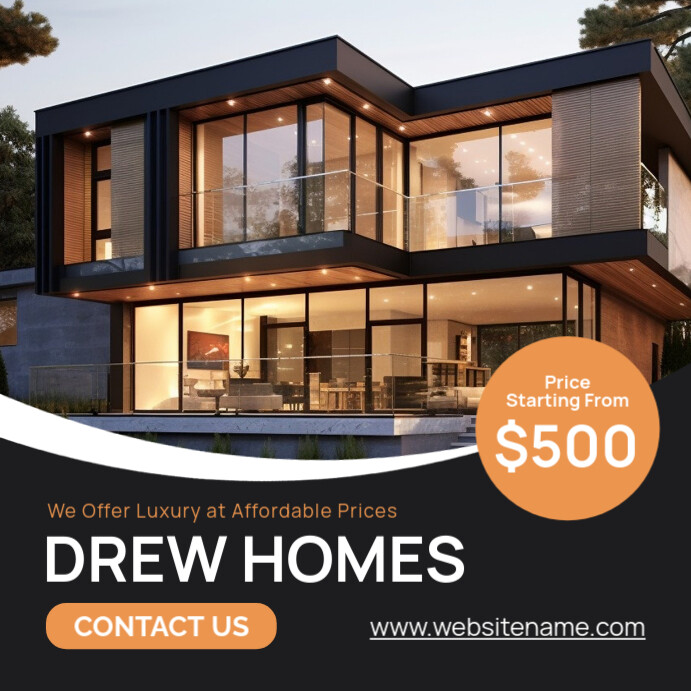 Black Professional Real Estate Instagram Post Template | PosterMyWall