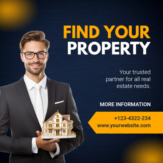 Black Professional Real Estate Instagram Post Templat | PosterMyWall