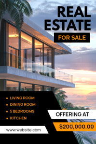 Black Professional Real Estate Poster template