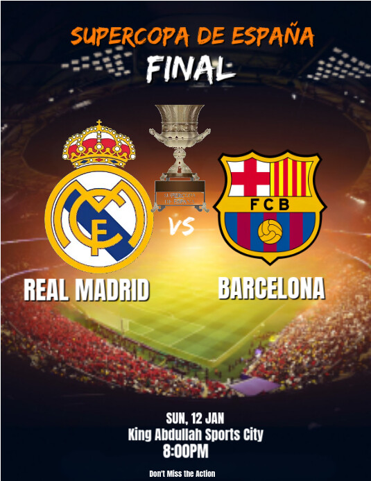Copy of Black Professional Real Madrid Vs Barcelona Supercopa Final ...