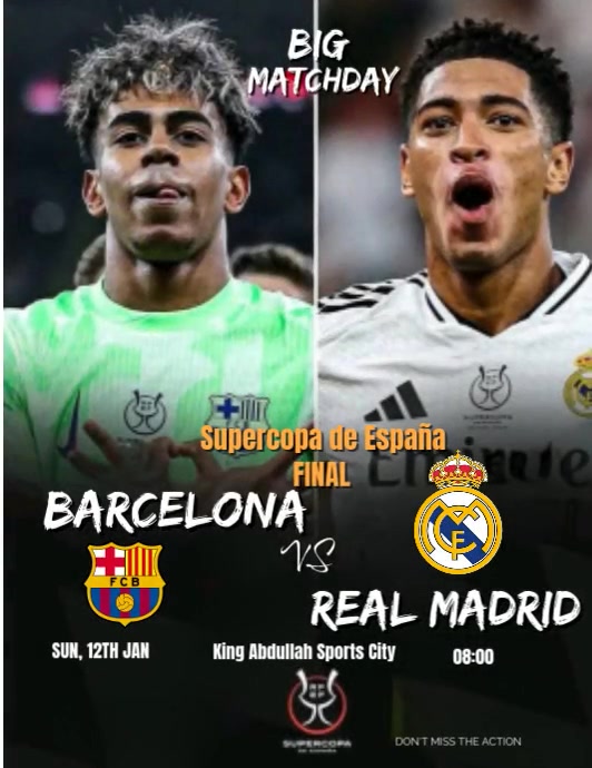 Copy of Black Professional Real Madrid Vs Barcelona Supercopa Final ...