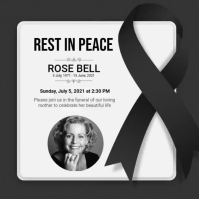 Black Celebration of Life Instagram-bericht Template