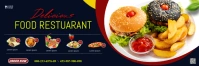 Black Professional Restaurant Food Template Banner 2' × 6'