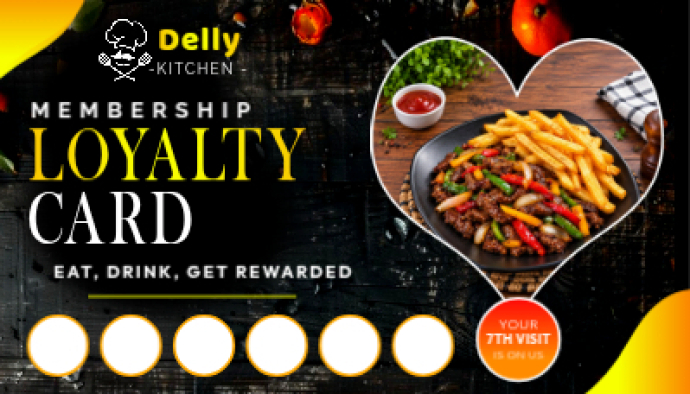 Black Professional Restaurant Loyalty Card Customer Client Reward ...