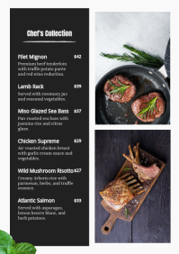 Black Restaurant Menu A4 Template - Page 3