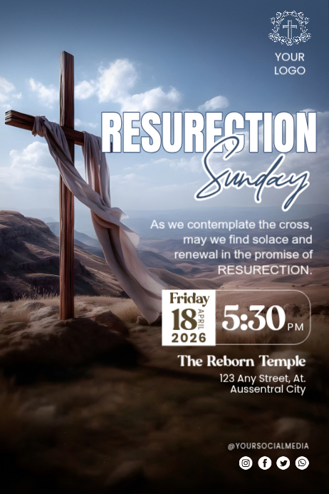 Resurrection Program Banner Copy of Black Professional Resurrection Sunday Event Poster | PosterMyWall