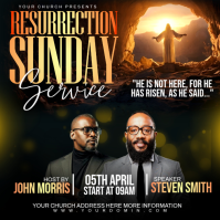 Black Professional Resurrection Sunday Service Instagram Post template