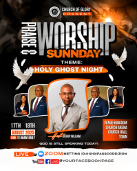 Black Professional Revival Church Service Template Instagram Portrait