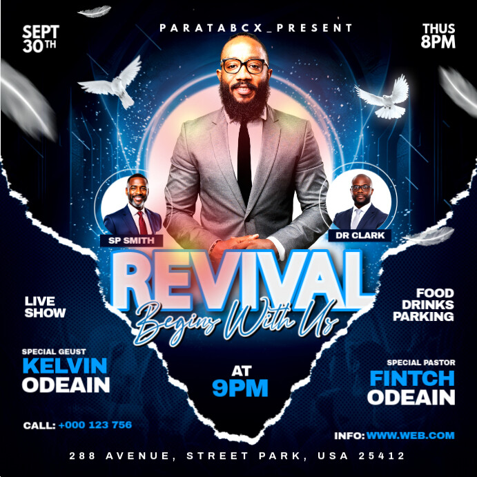 Copy of Black Professional Revival Church Worship Premium Template ...
