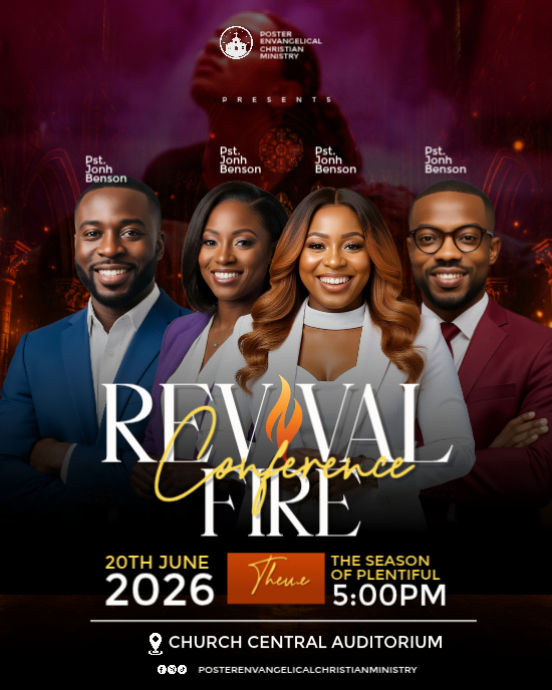 Revival Fire Conference Templat | PosterMyWall