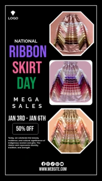 Black Professional Ribbon Skirt Day  Instagram Story Instagram-Story template