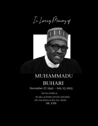 Black Professional Rip Buhari  Flyer (us Letter) template