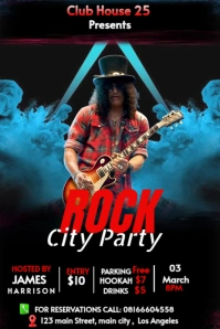 Black Professional Rock City Party  Pinterest Graphic template