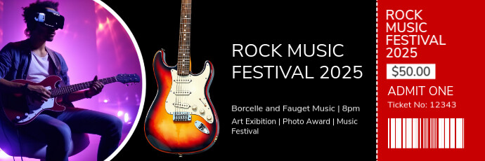 Black Professional Rock Music Festival Twitter Banner template
