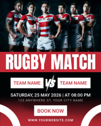Black Professional Rugby Match Instagram Portrait template