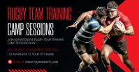 Black Professional Rugby Team Training Facebook Shared Image template