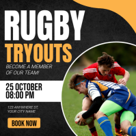 Black Professional Rugby Tryouts Instagram Post template