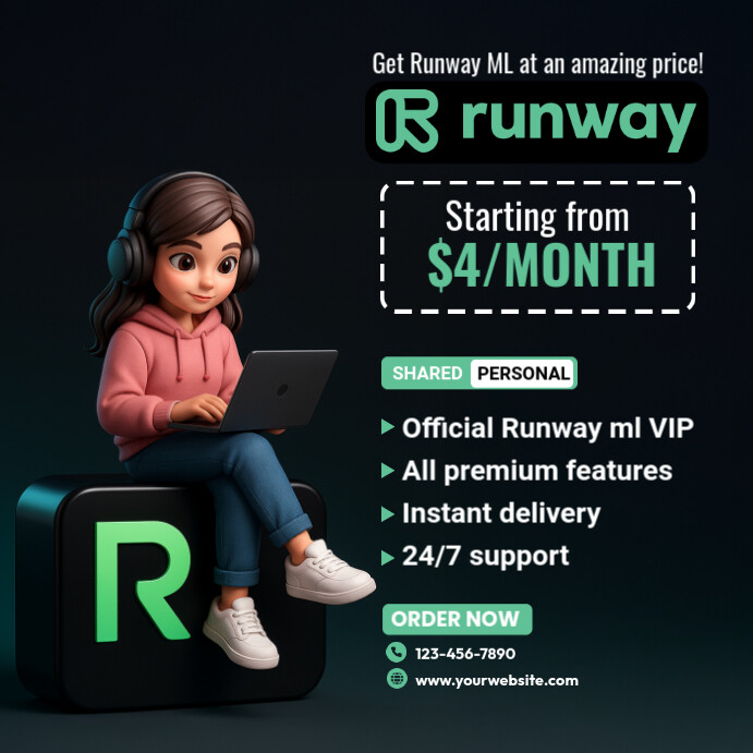 Black Professional Runway Ml Subscription Selling Ad Template Instagram Post