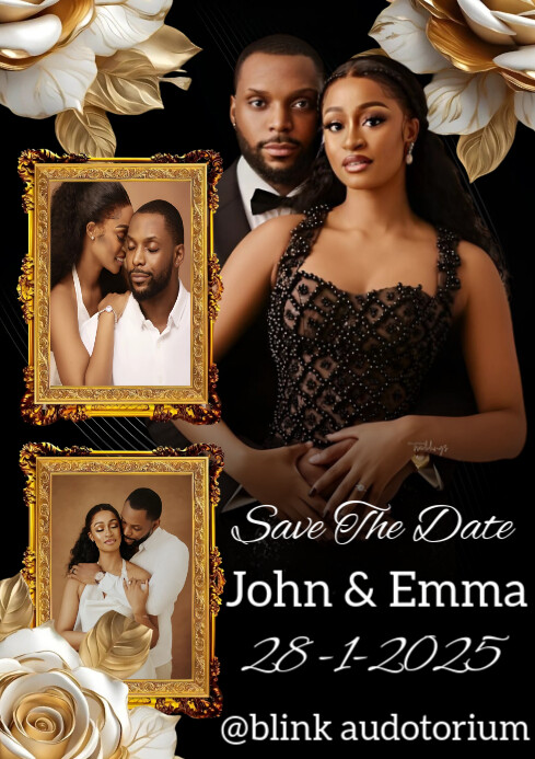Black Professional Save The Date A4 template