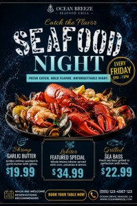Nero Seafood Night Promotion Poster Template