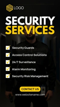 Black Professional Security Service Instagram Story template