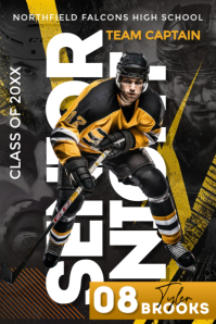 Noir Senior Night Ice Hockey Plakat Template