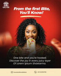 Black Professional Shawarma Flyer  Instagram Portrait template