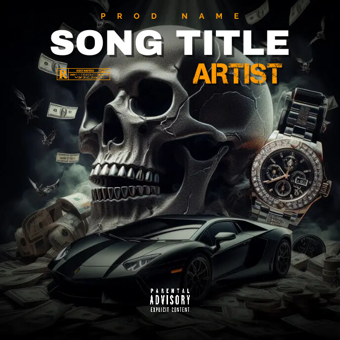 Plantilla de Black Professional Skull Album Cover | PosterMyWall