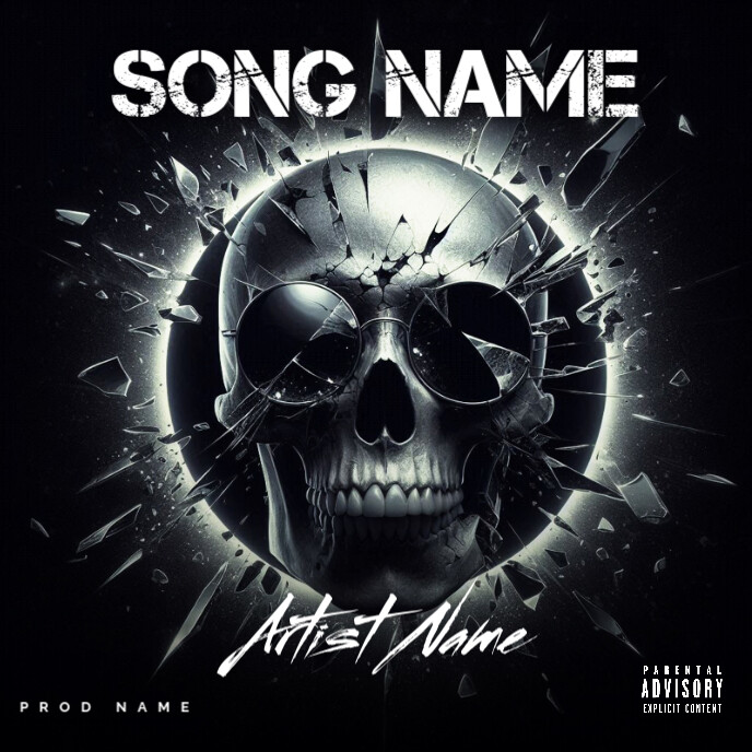 Black Professional Skull Album Cover Template | PosterMyWall