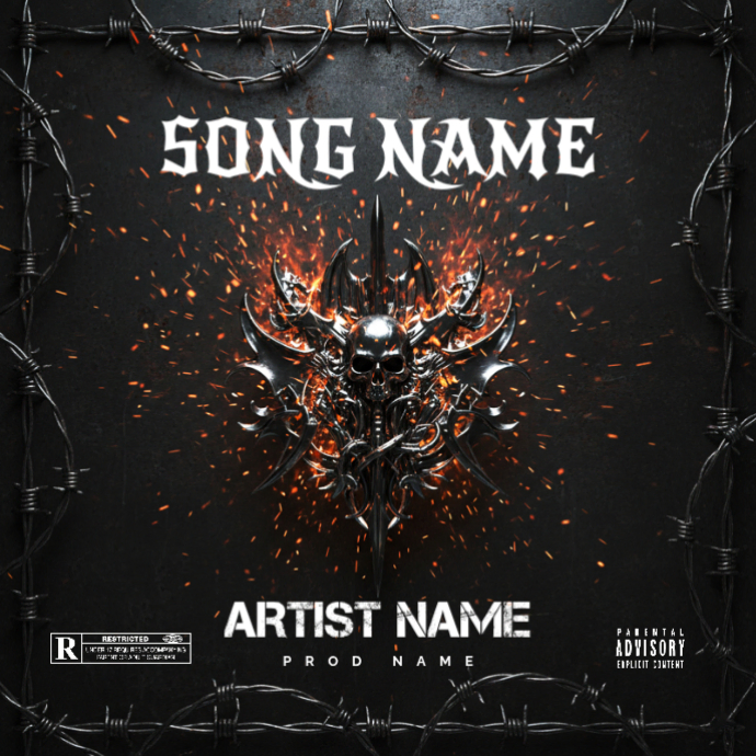Plantilla de Black professional skull metalic album cover | PosterMyWall