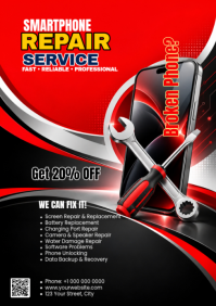 Black Smartphone Repair A5 Template