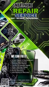 Black Smartphone Repair Service Youtube Short Template