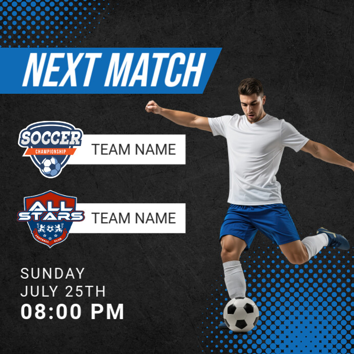 Soccer Match Announcement Template | PosterMyWall