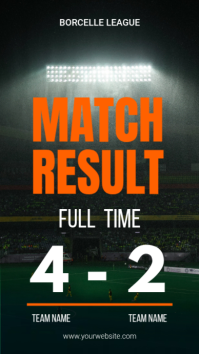 Black Professional Soccer Match Result Instagram Story template
