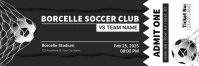 Black Professional Soccer Match Ticket Twitter Banner template