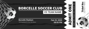 Black Professional Soccer Match Ticket Twitter Banner Twitter-Kopfzeile template