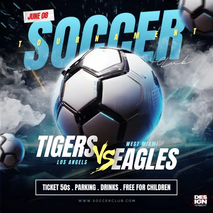 Black Professional Soccer Tournament Instagra Instagram Plasing template