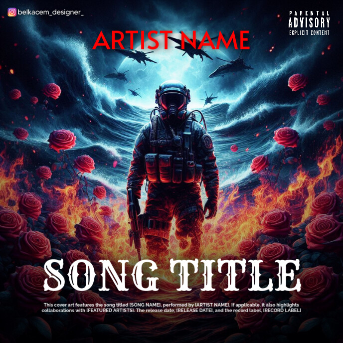 Black Professional Soldat War Album Cover Template | PosterMyWall