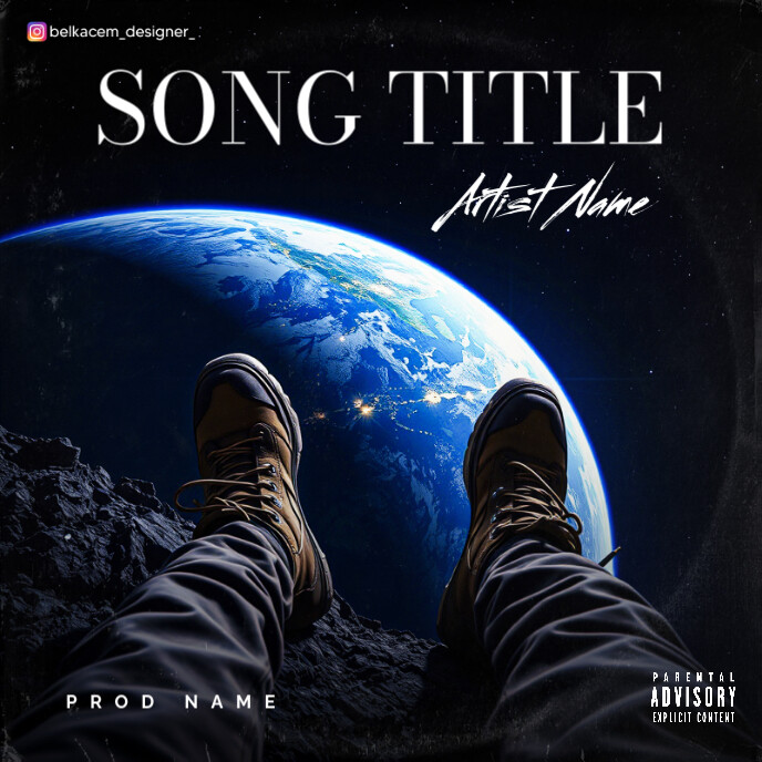 Black Professional Space Album Cover Template | PosterMyWall