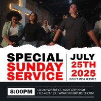 Black Professional Special Sunday Service Instagram Post template