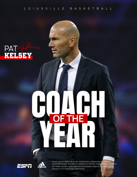 Black Professional Sport Coach Of The Yeah Awards Flyer (us Letter) template