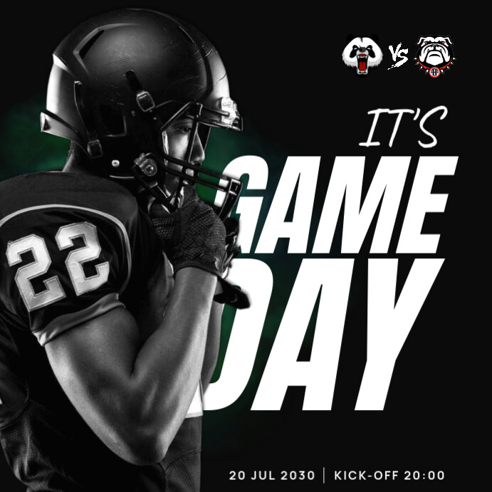 Black Professional Sports Poster Design Instagram Post Template ...