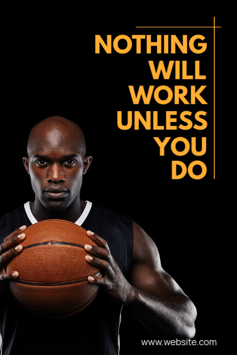 Black Professional Sports Quote Poster template